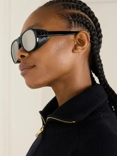 CELINE Eyewear Aviator-style Leather-trimmed Acetate Sunglasses | Thumbnail 6 CELINE Eyewear Aviator-style Leather-trimmed Acetate Sunglasses | Thumbnail 6