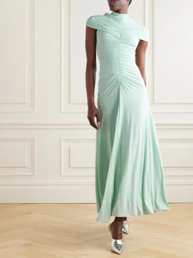 Alaïa Ruched Jersey Midi Dress | Thumbnail 2