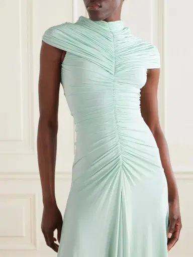Alaïa Ruched Jersey Midi Dress | Thumbnail 5