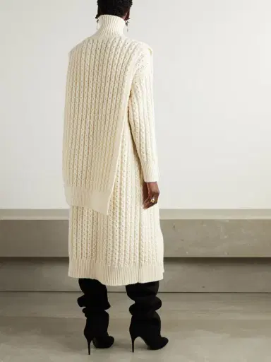 Alaïa Oversized Belted Ribbed Wool Turtleneck Sweater Vest | Thumbnail 3