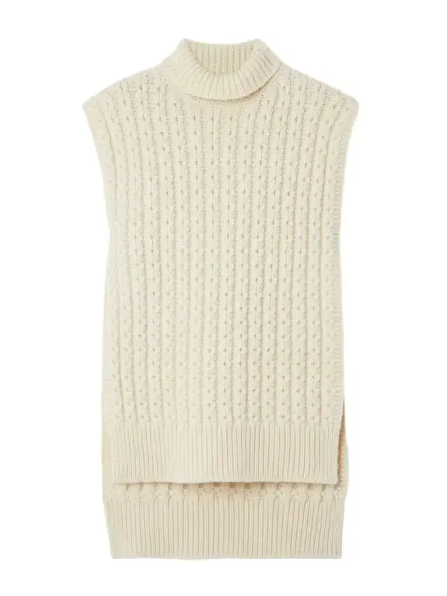 Alaïa Oversized Belted Ribbed Wool Turtleneck Sweater Vest