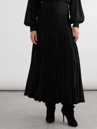 Alaïa Pleated Wool Midi Skirt | Thumbnail 3 Alaïa Pleated Wool Midi Skirt | Thumbnail 3