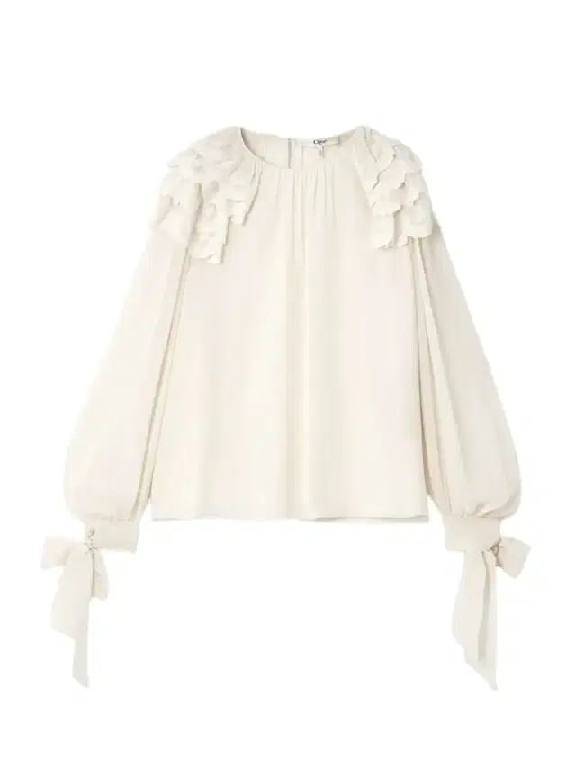 Ruffled Broderie Anglaise-trimmed Silk-georgette Blouse