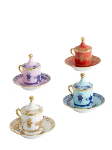 GINORI 1735 Set Of Four Gold-plated Porcelain Coffee Cups And Saucers | Thumbnail 1 GINORI 1735 Set Of Four Gold-plated Porcelain Coffee Cups And Saucers | Thumbnail 1