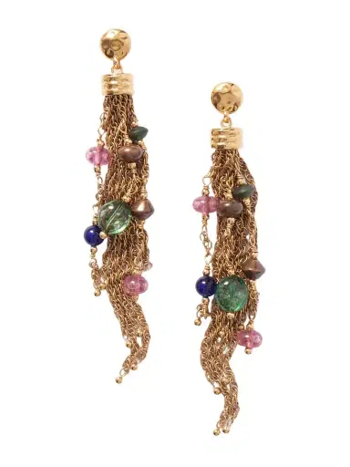 Chloé Fringed Gold-tone Beaded Earrings | Thumbnail 1