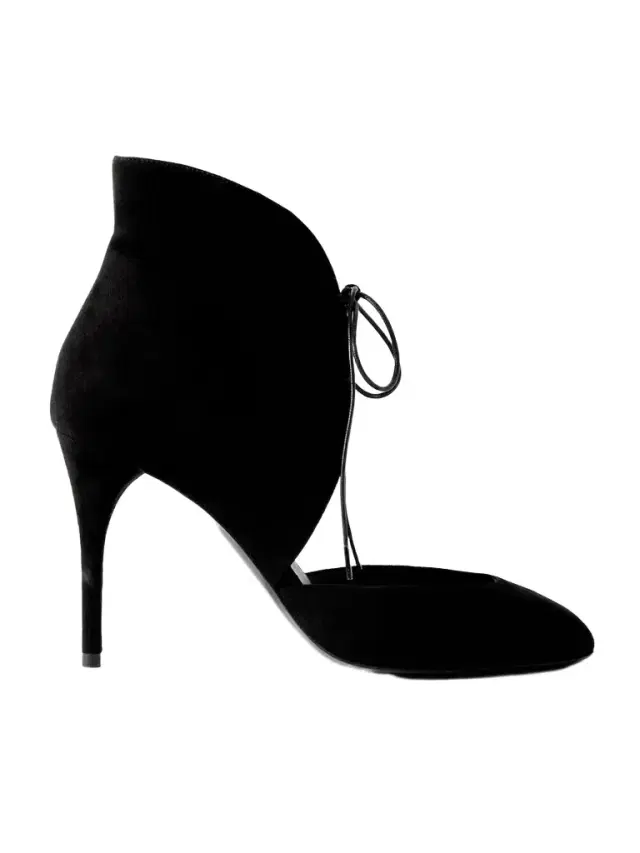 Cutout Suede Ankle Boots