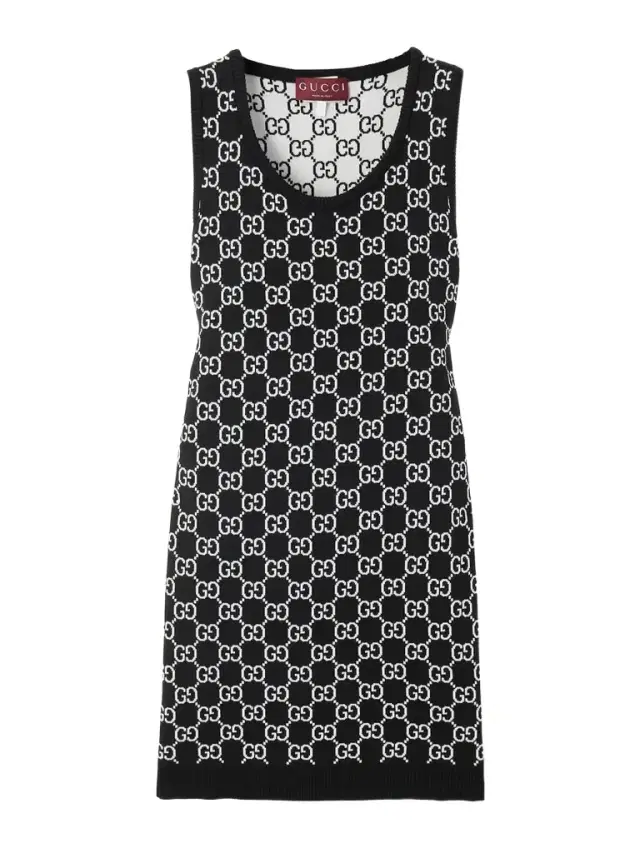 Reversible Logo-jacquard Wool-blend Mini Dress