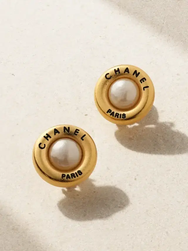 plated Faux Pearl Clip Earrings