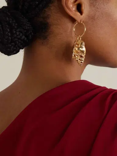 Oscar de la Renta tone Crystal Hoop Earrings | Thumbnail 2