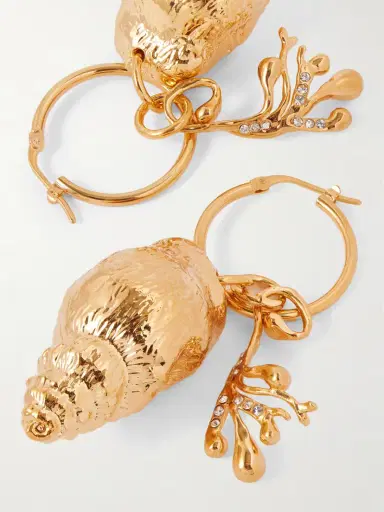 Oscar de la Renta tone Crystal Hoop Earrings | Thumbnail 3