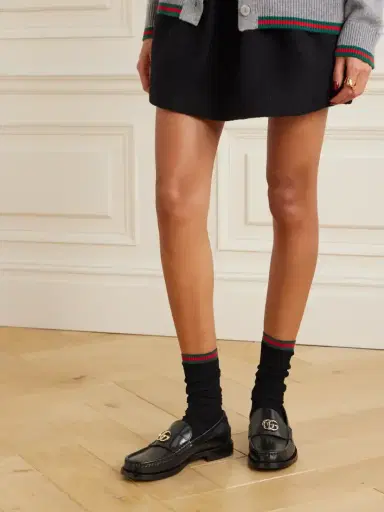 Gucci Marmont Logo-embellished Leather Loafers | Thumbnail 2