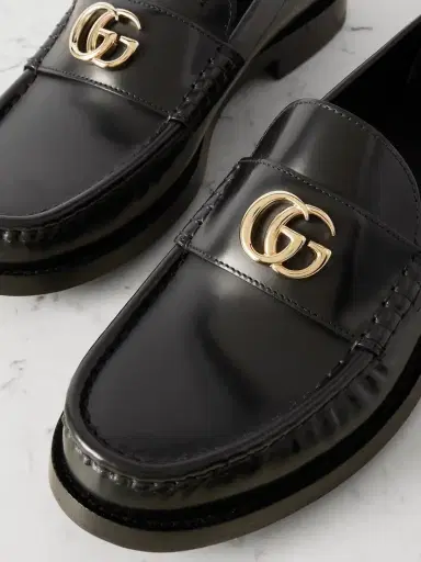 Gucci Marmont Logo-embellished Leather Loafers | Thumbnail 4