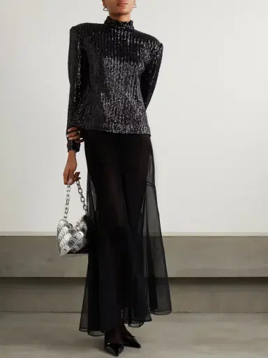 Anine Bing Josephine Sequined Tulle Top | Thumbnail 2