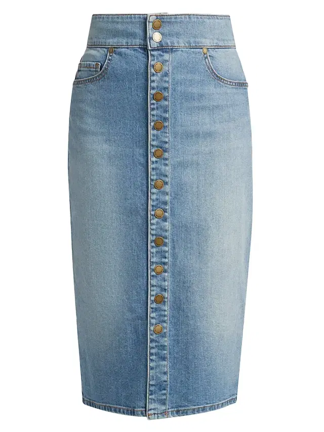 Ramy Brook Women's Karter Stretch Denim Midi-Skirt - Light Wash