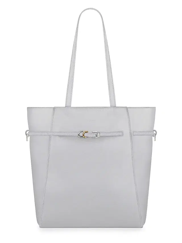 Women's Voyou Tote Bag in Leather - Light Grey