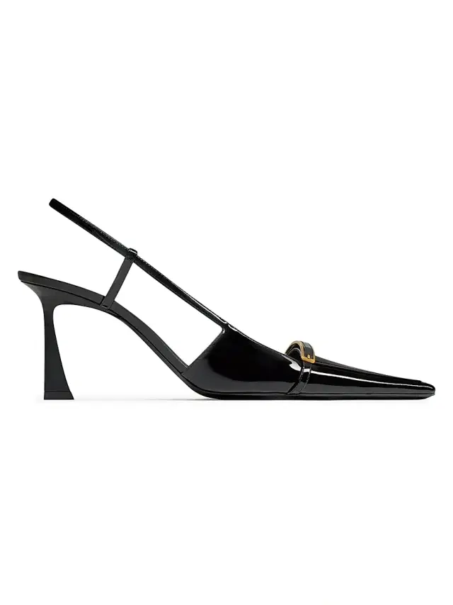 Women's Jacqueline Slingback Pumps in Patent Leather - Black