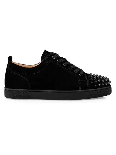 Christian Louboutin Men's Louis Junior Spikes Low-Top Sneakers - Black - Size 16 | Thumbnail 1 Christian Louboutin Men's Louis Junior Spikes Low-Top Sneakers - Black - Size 16 | Thumbnail 1