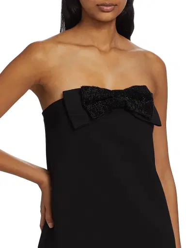 Self-Portrait Women's Diamanté Crepe Bandeau Minidress - Black | Thumbnail 6 Self-Portrait Women's Diamanté Crepe Bandeau Minidress - Black | Thumbnail 6