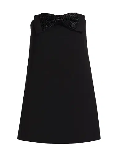 Self-Portrait Women's Diamanté Crepe Bandeau Minidress - Black | Thumbnail 1 Self-Portrait Women's Diamanté Crepe Bandeau Minidress - Black | Thumbnail 1