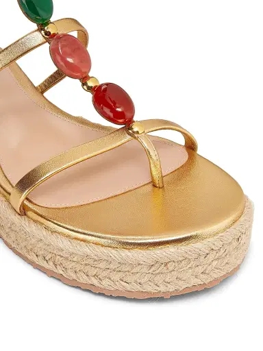 Gianvito Rossi Women's Nappa Silk+Corda Sandals - Mekong - Size 11 | Thumbnail 5