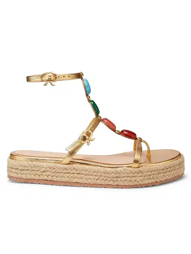 Gianvito Rossi Women's Nappa Silk+Corda Sandals - Mekong - Size 11 | Thumbnail 1