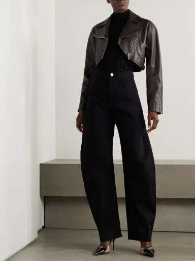 Alaïa Cropped Leather Biker Jacket - FR 36 | Thumbnail 2 Alaïa Cropped Leather Biker Jacket - FR 36 | Thumbnail 2