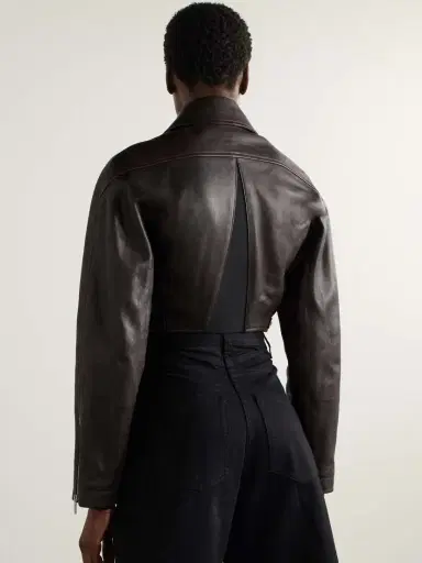 Alaïa Cropped Leather Biker Jacket - FR 36 | Thumbnail 4 Alaïa Cropped Leather Biker Jacket - FR 36 | Thumbnail 4