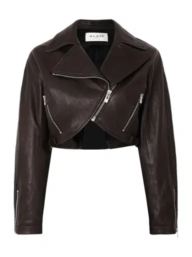 Alaïa Cropped Leather Biker Jacket - FR 36 | Thumbnail 1 Alaïa Cropped Leather Biker Jacket - FR 36 | Thumbnail 1