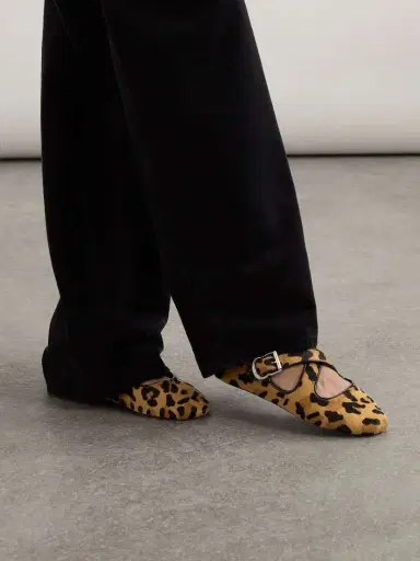 Alaïa Criss Cross Leather-trimmed Leopard-print Calf Hair Ballet Flats | Thumbnail 2