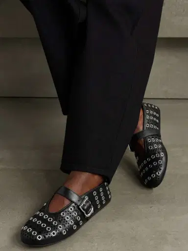 Alaïa Vienne Perforated Eyelet-embellished Leather Ballet Flats | Thumbnail 2