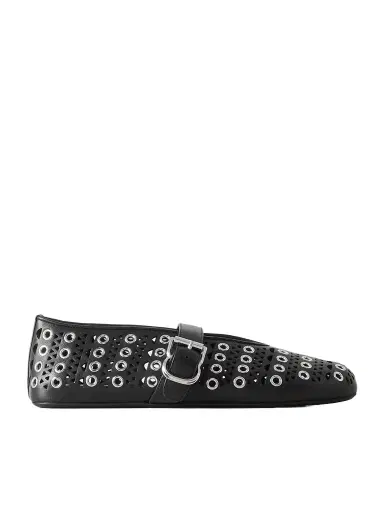 Alaïa Vienne Perforated Eyelet-embellished Leather Ballet Flats | Thumbnail 1