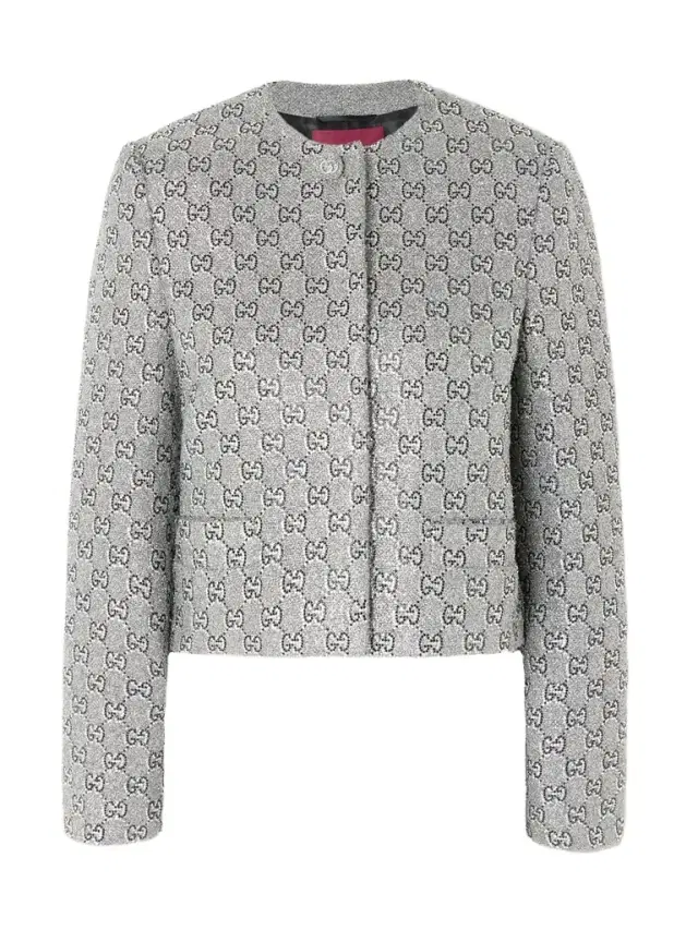 Crystal-embellished Metallic Tweed Jacket