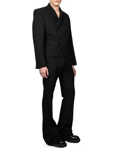 Egonlab Men's Wool Boxy Two-Button Blazer - Black Wool - Size 44 | Thumbnail 2