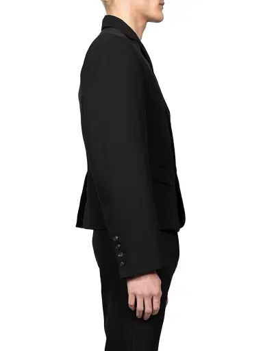 Egonlab Men's Wool Boxy Two-Button Blazer - Black Wool - Size 44 | Thumbnail 3