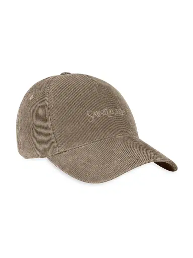 Saint Laurent Men's Cap in Corduroy - Kaki - Size XL | Thumbnail 3