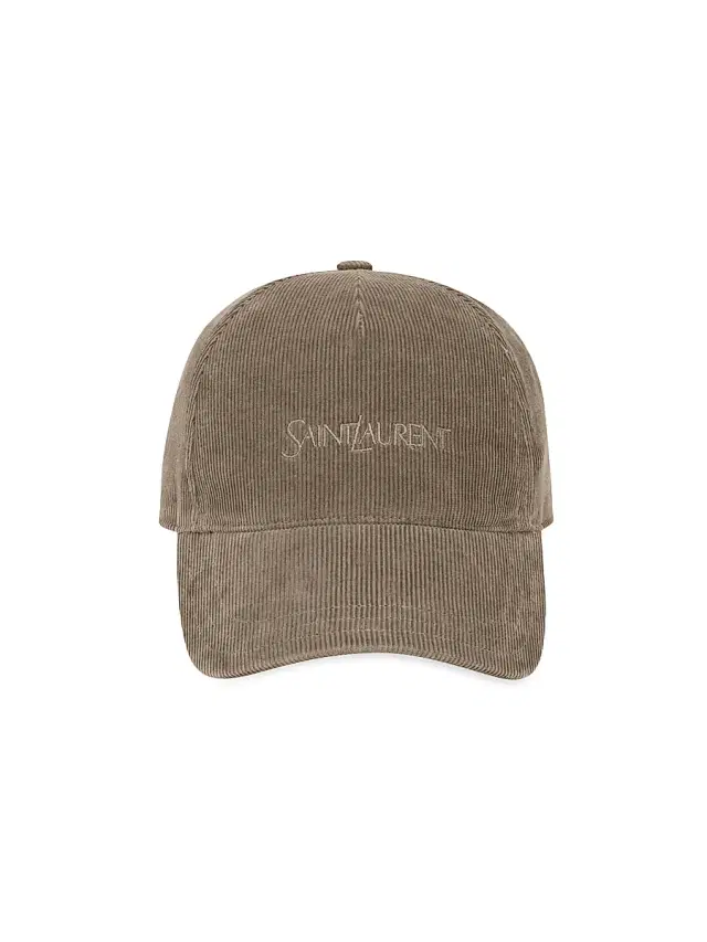 Saint Laurent Men's Cap in Corduroy - Kaki