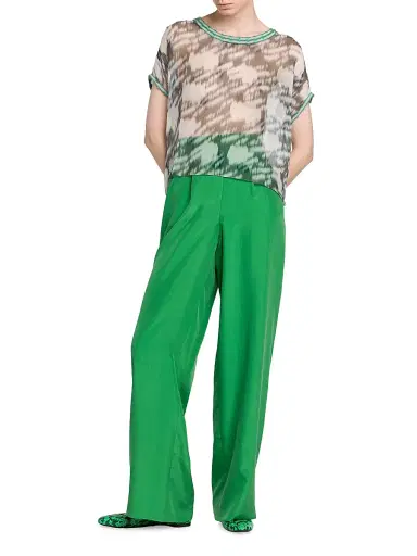 Giorgio Armani Women's Printed Sheer Chiffon Top | Thumbnail 2 Giorgio Armani Women's Printed Sheer Chiffon Top | Thumbnail 2