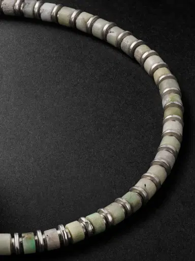 M. COHEN Sapet Sterling Silver Chrysoprase Beaded Bracelet - Men | Thumbnail 4