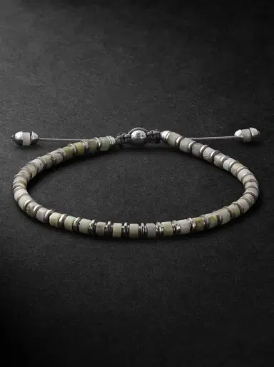 M. COHEN Sapet Sterling Silver Chrysoprase Beaded Bracelet - Men | Thumbnail 1