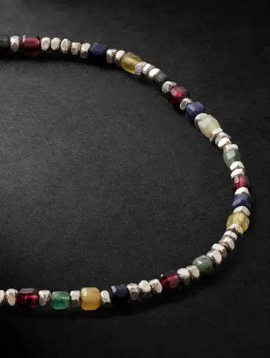 M. COHEN Percep Sterling Silver Agate Beaded Bracelet - Men | Thumbnail 4 M. COHEN Percep Sterling Silver Agate Beaded Bracelet - Men | Thumbnail 4