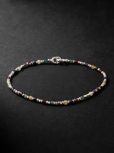 M. COHEN Percep Sterling Silver Agate Beaded Bracelet - Men | Thumbnail 1 M. COHEN Percep Sterling Silver Agate Beaded Bracelet - Men | Thumbnail 1