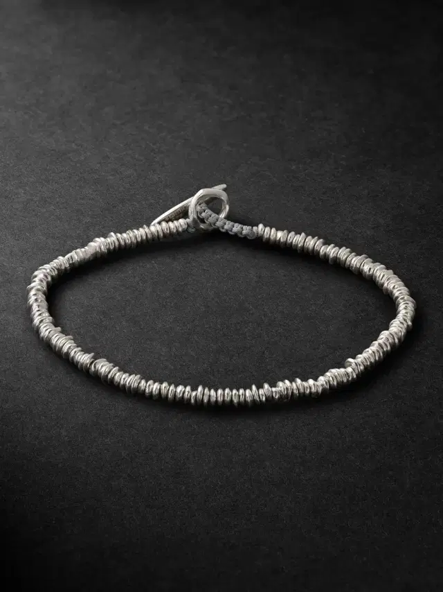 Pilla Sterling Silver and Cord Bracelet - Men