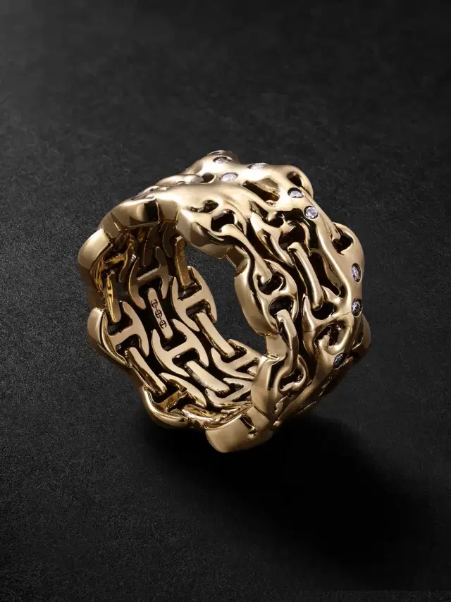 Hoorsenbuhs Sacred Melted Series 18-Karat Gold Diamond Ring - Men