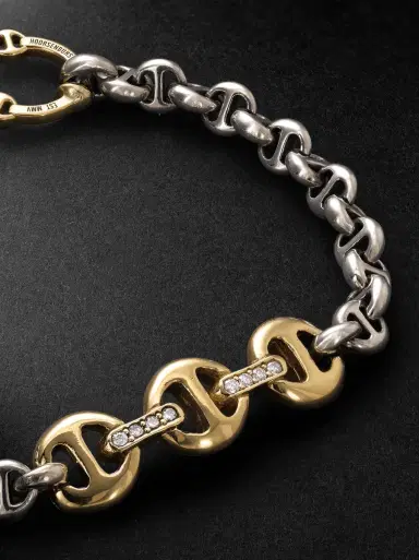 Hoorsenbuhs Sterling Silver and 18-Karat Gold Diamond Bracelet - Men | Thumbnail 4 Hoorsenbuhs Sterling Silver and 18-Karat Gold Diamond Bracelet - Men | Thumbnail 4