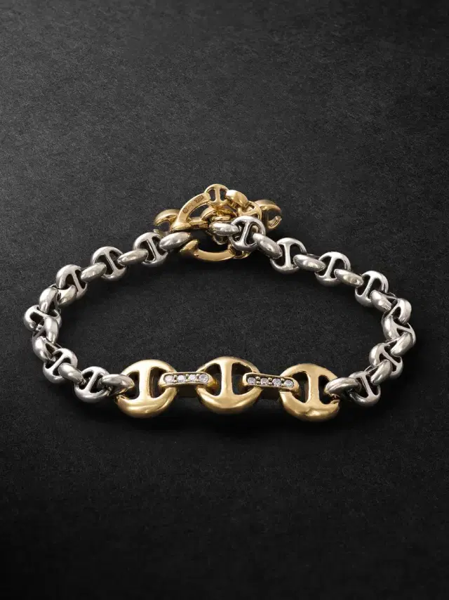 Hoorsenbuhs Sterling Silver and 18-Karat Gold Diamond Bracelet - Men
