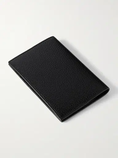 Saint Laurent Cassandre Logo-Embellished Full-Grain Leather Passport Holder - Men | Thumbnail 3