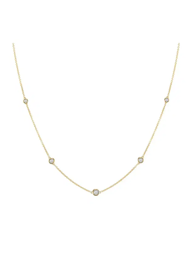 Wish Fine Jewelry 0.35ct Diamond 14K Gold By The Yard Necklace