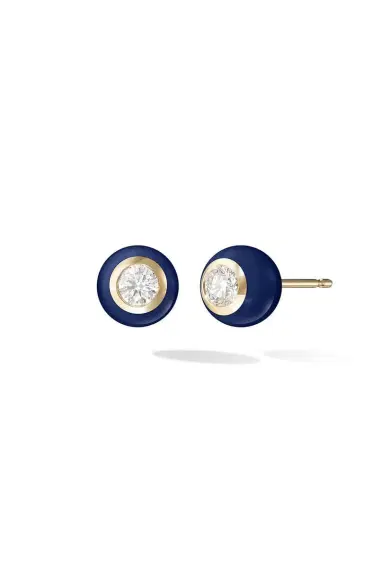 Melissa Kaye Medium Navy Audrey Stud Earrings | Thumbnail 1 Melissa Kaye Medium Navy Audrey Stud Earrings | Thumbnail 1