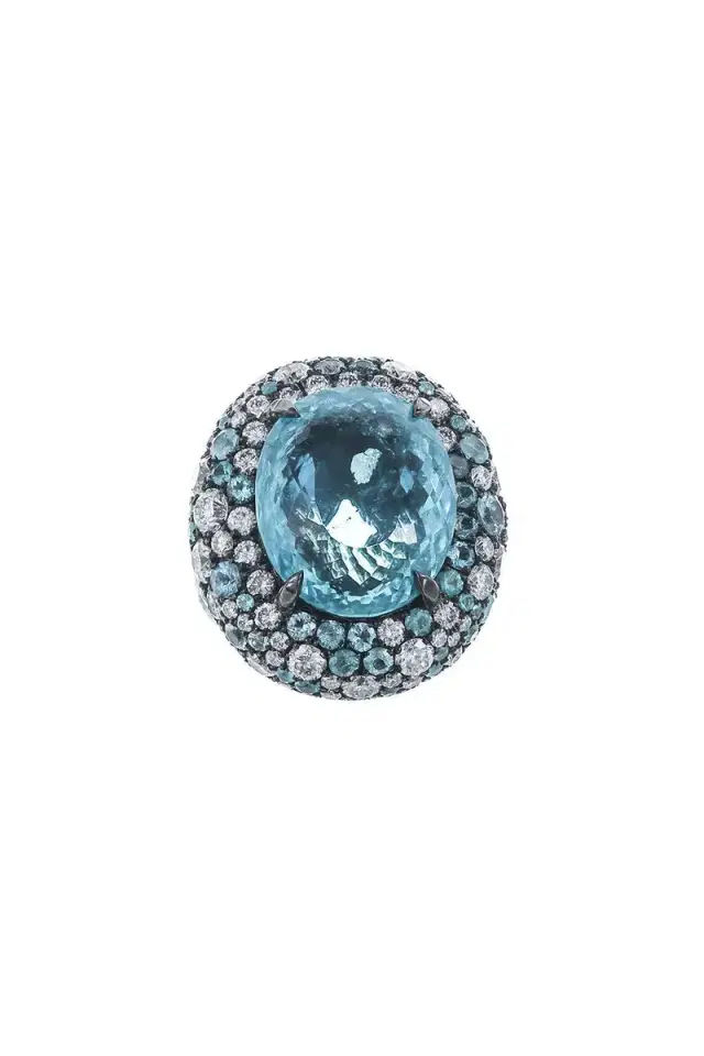 Neon Paraiba Diamond Ring