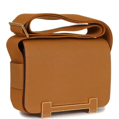 HERMÈS Hermes Geta Caramel Chevre Mysore Gold Hardware | Thumbnail 2